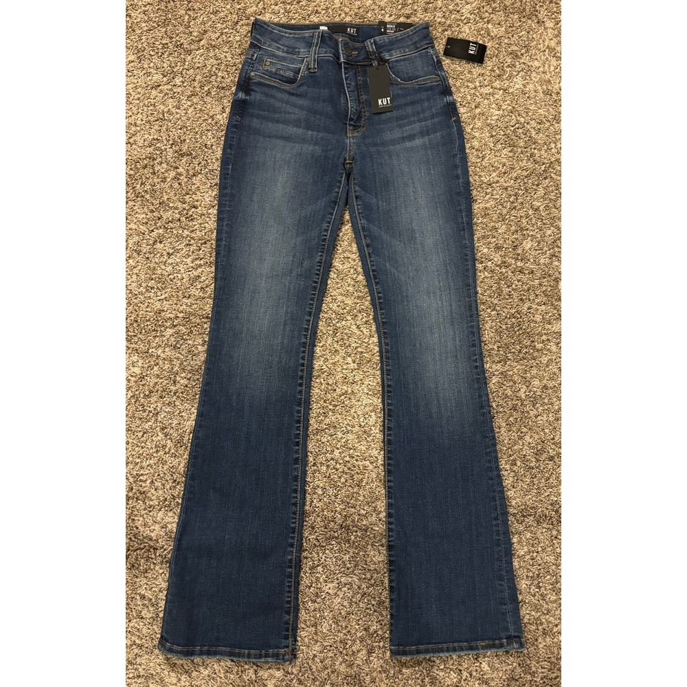 NWT Kut High Rise Natalie Fab AB Bootcut Jeans Medium Wash Women’s Size 0